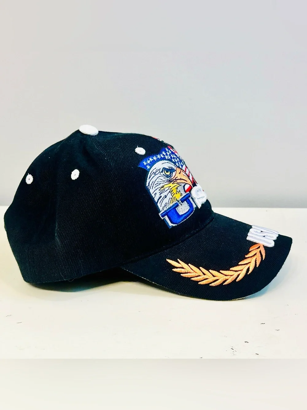VTG Y2K USA Bald Eagle & Statue of Liberty Embroider Wool Blend Cap OSFM NWT